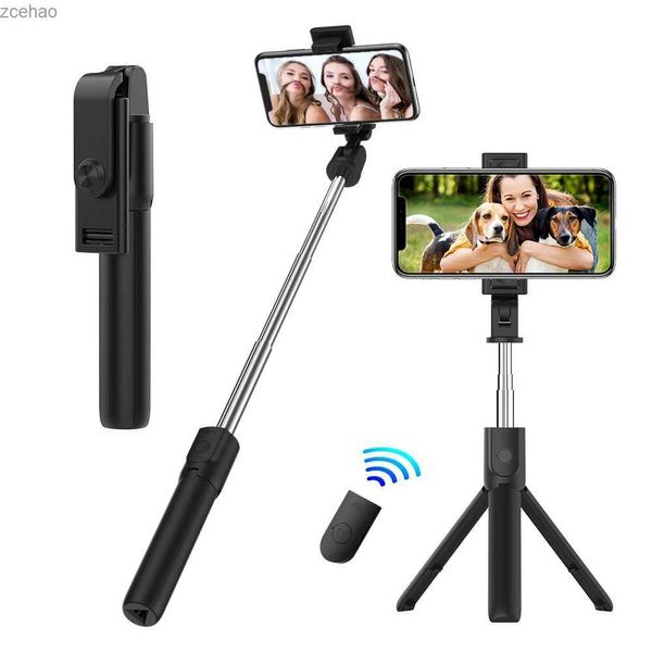 Treppiedi Treppiede pieghevole a caldo Otturatore remoto staccabile BT Portata massima 10 metri S02 Selfie Stick per iPhone Telefoni Android S02L240115