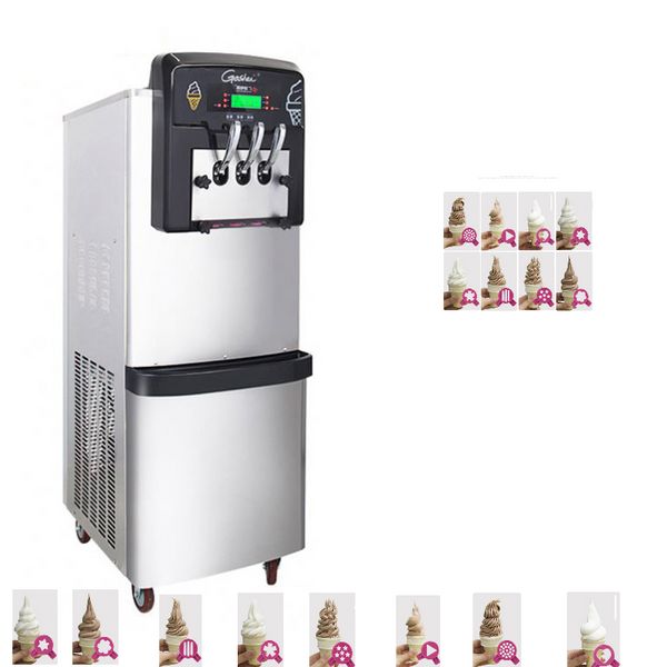 Máquina de sorvete duro de gelato italiano de venda barata personalizada aprovada pela CE / freezer de lote 7 dias sem limpeza Sistema frio Vertical 8 formas