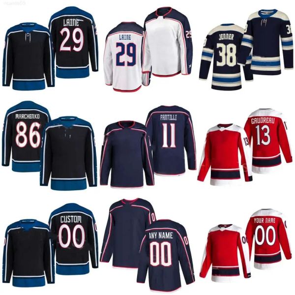 Personalizado Hóquei Jersey Homens Mulheres Jovens Columbus Boone Jenner Blue Ivan Provorov Justin Danforth Adam Fantilli Zach Werenski Johnny Gaudreau Jake Bean Jackets Jack Ro