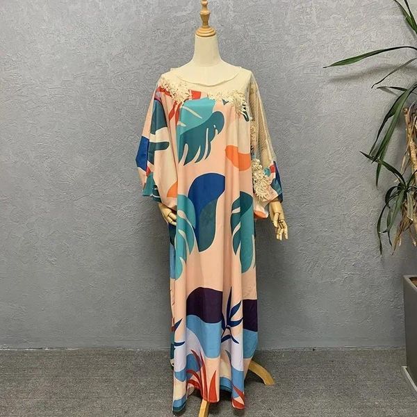 Ethnische Kleidung Dashiki Afrikanische Hochzeit Party Kleider für Frauen Afrika Langarm O-Ausschnitt Plus Size Print Maxikleid Kleider