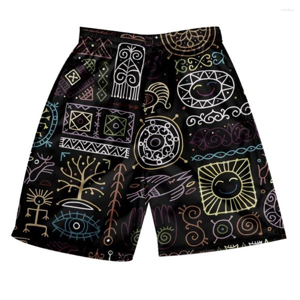 Shorts masculinos moda tribal egito totem cultura corredores unisex streetwear homens casual paisley impressão esporte praia legal homme pano