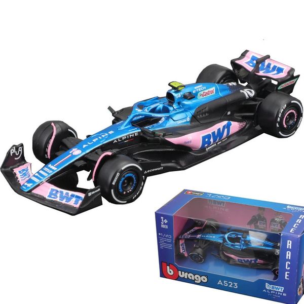 Bburago 1/43 Alpine A523 гоночный автомобиль из сплава, модель #10 Pierre Gasly #31 Esteban Ocon, литая под давлением масштабная модель, игрушки для мальчиков, подарок 240115