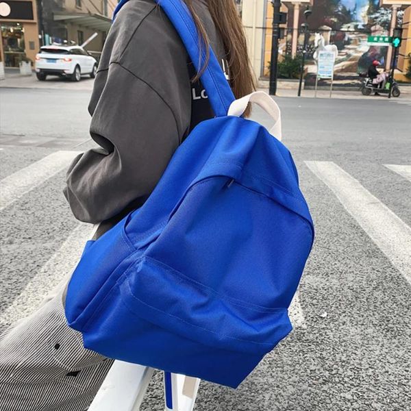 Borse da scuola Donna Moda Zaino Borse Zaino per laptop per ragazze adolescenti Borsa per studenti 2024 Libro in tinta unita coreano Mochila