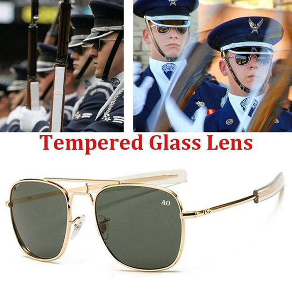 2021 новые модные солнцезащитные очки-пилоты, мужские брендовые дизайнерские солнцезащитные очки американской армии, оптические солнцезащитные очки AO для мужчин UV400253G