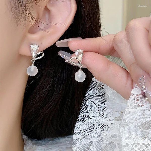 Brincos traseiros opala amor sem furo clipes de orelha coração brinco sem piercing joias minimalistas cek5