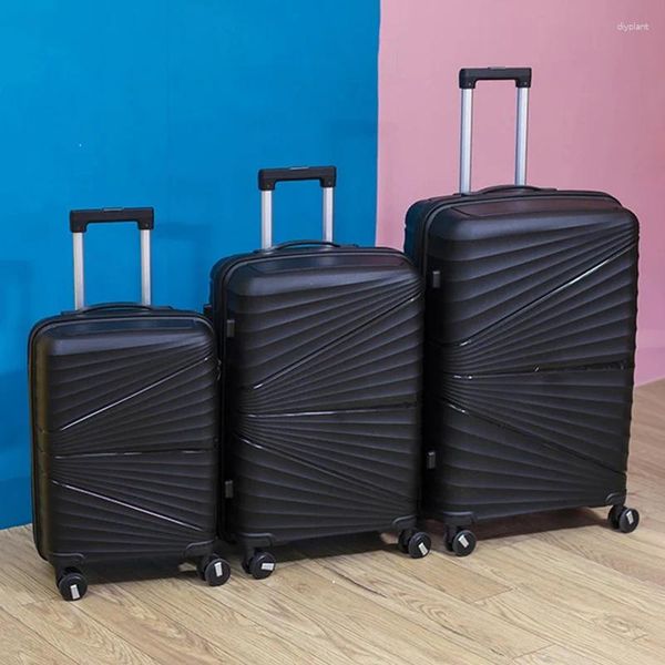 Koffers Kofferbagage Reistas 3-delige sets PP Rolling Trolley Spinner op wielen Heren en dames handbagage