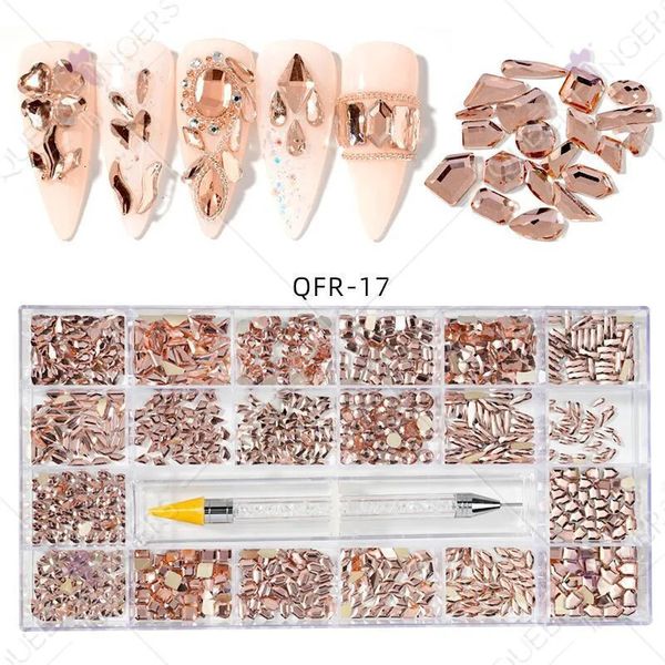 Modelli Shiny AB 3D Flatback Glass Nail Art s Cristalli a forma di fantasia Pietre per decorazioni per unghie fai da te 240113