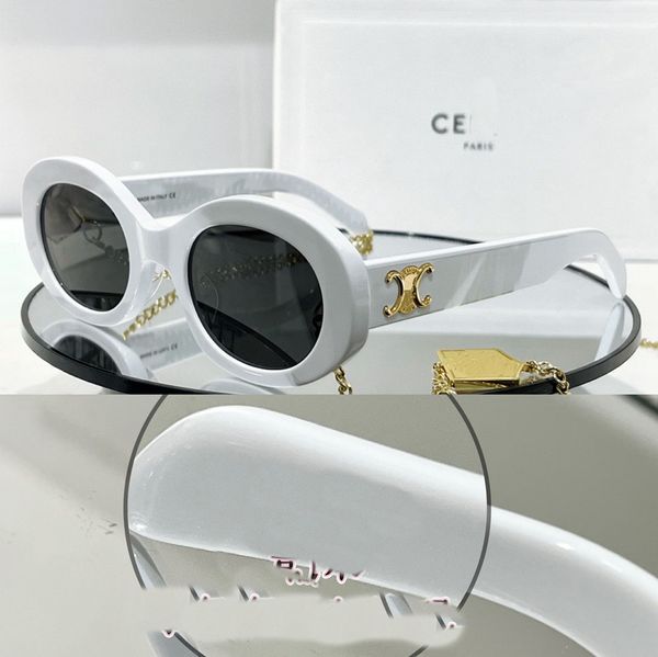 Designer de moda CEL 40238 Brand masculino e feminino pequeno quadro espremido óculos ovais premium uv 400 polarizado cantado eb