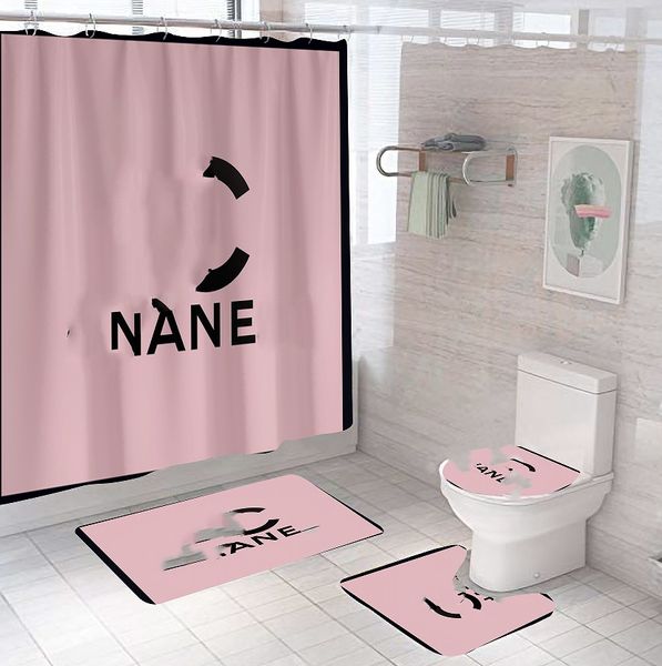Set di tende da doccia con stampa cool all-match Set di tre pezzi di alta qualità Must Set Tappetini da bagno deodoranti antiscivolo per bagno anti-peeping