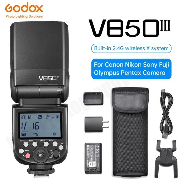 Сумки Новая вспышка Godox V850iii для камеры, встроенная беспроводная система X 2,4 ГГц для Canon Sony Nikon Fuji Olympus Panasonic Pentax