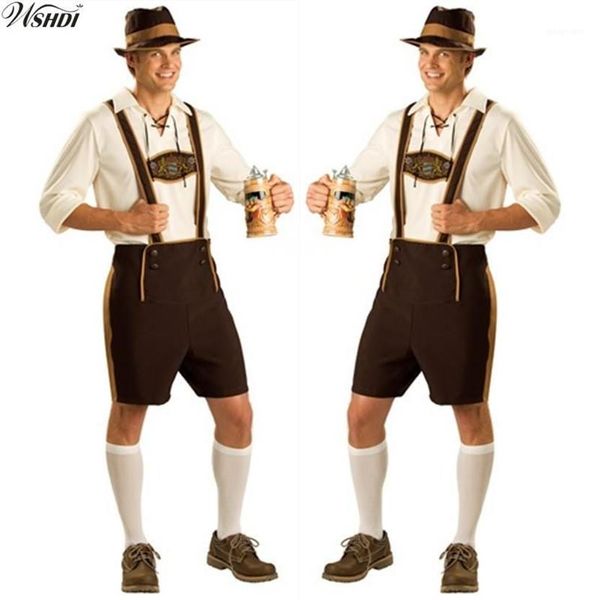 Oktoberfest Kostüm Lederhosen Bavyera Ekim Festival Bira Cadılar Bayramı Erkekler İçin Bira Kostümleri Artı B boyutu M L XL 2XL1290K