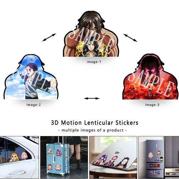 Adesivo de movimento Eren Attack on Titan Season4 Anime decalques à prova d'água para carros, laptop, geladeira, mala, parede etc.