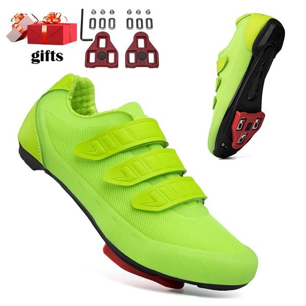 Calçados Sapatos de Ciclismo Profissional Unissex Sapatos de Bicicleta de Estrada Respirável Malha Vamp Ciclismo Sapatilhas para Shimano Spd Sl e Look Keo Pedal