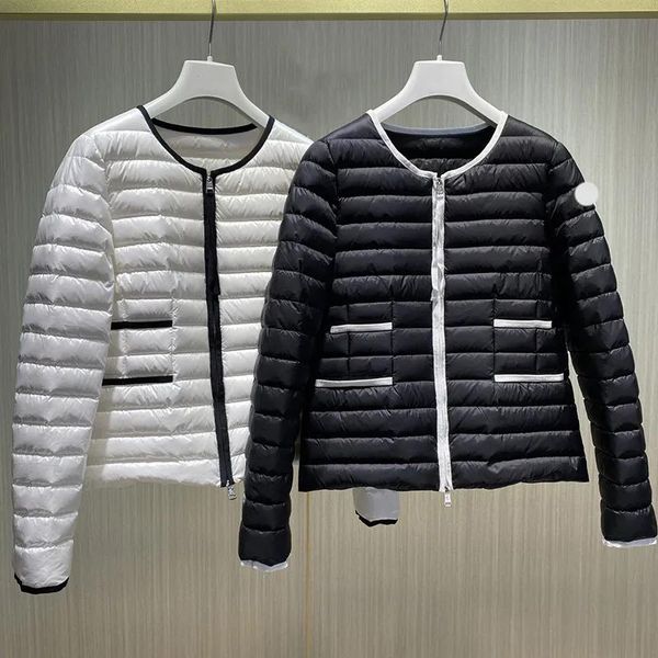Parkas mulheres jaqueta de inverno designer jaqueta feminina bordado emblema emagrecimento em torno do pescoço leve tecido cinto puffer jaqueta engrossar