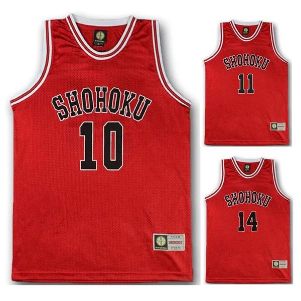 Costume a tema Anime Shohoku School Basketball Team Jersey 1-15 Cosplay Sakuragi Hanamichi Rukawa Top Shirt Abbigliamento sportivo Uniforme 22262m