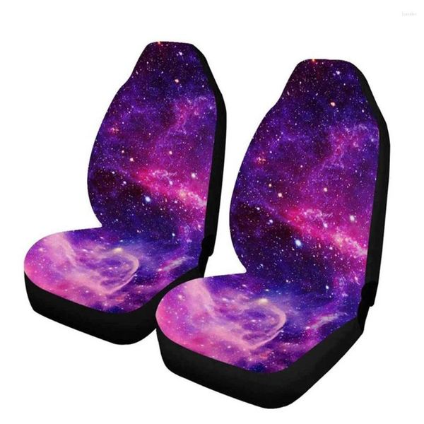 Capas de assento de carro 1/2pcs céu estrelado impressão capa envoltório completo cobertura resistente à sujeira universal boutique interior cadeira decoração