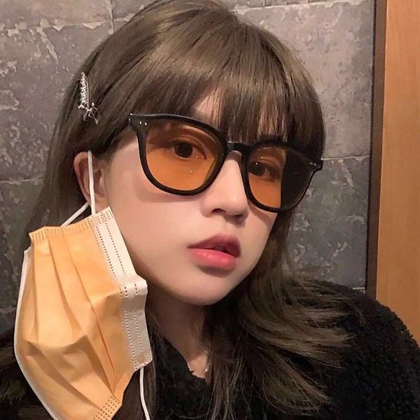 Солнцезащитные очки Same Yellow Film 2021, корейское издание, мужские уличные солнцезащитные очки с защитой от ультрафиолета G *, популярный женский тренд