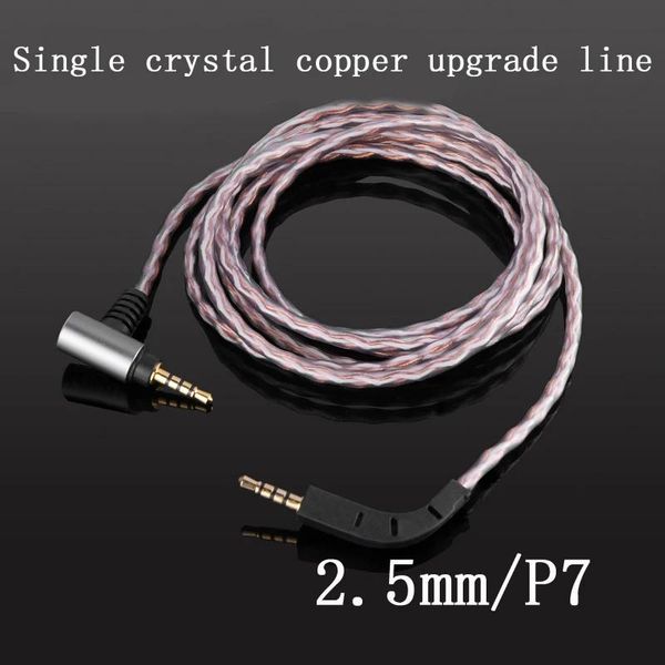 Acessórios novo b w p7 baohua weijian p7 cabo de equilíbrio de cobre de cristal único 4.4mm 2.5mm cabo de fone de ouvido campbell áudio com cabo de microfone