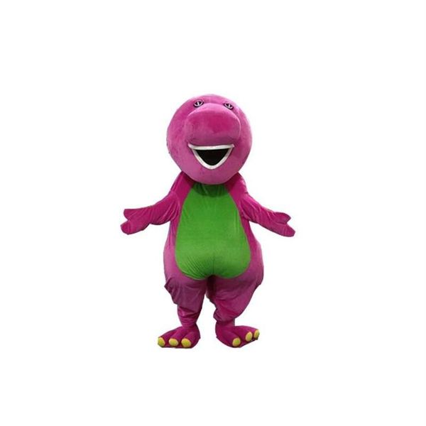 2019 de alta qualidade Profissão Barney Dinosaur Mascot Costumes Halloween Cartoon Adulto Tamanho Fantasia Dress191y