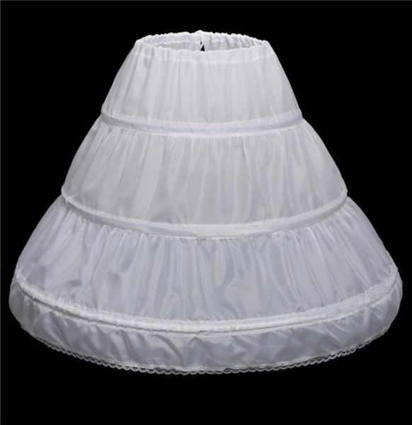 Fit 614y kız çocukları petticoat aline aline 3 çember bir katman çocuk crinoline dantel trim çiçek kız elbise elastik bel)