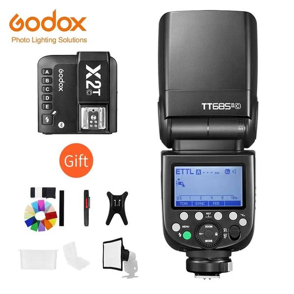 Parti Godox Tt685ii Ttl Hss Flash della fotocamera Speedlite Tt685iic Sistema X wireless 2.4g integrato per fotocamera Canon Nikon Sony Fuji Olympus