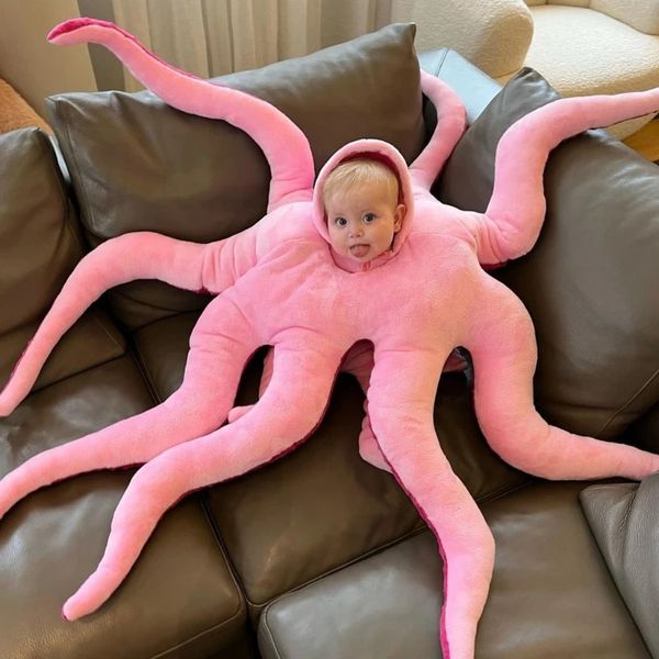 Cartoon Octopus Toy Cuddly Sleep Accessori per acquari Novità Costume farcito Baby Po Puntelli Cappello 240115