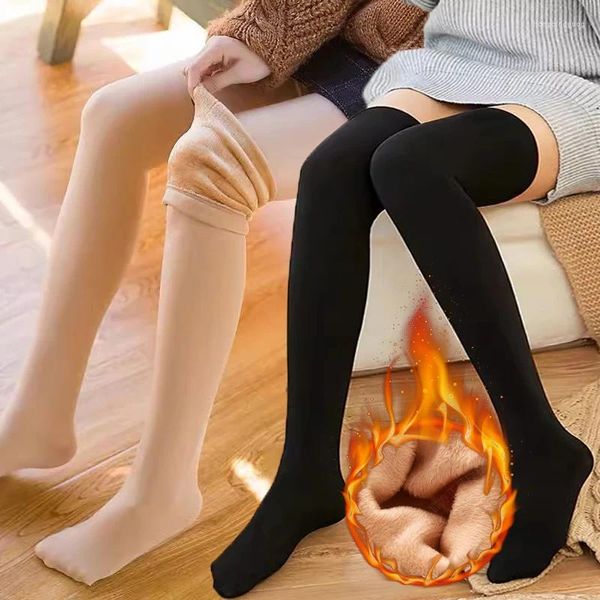 Calzini e calzettoni da donna 40/60cm Autunno Inverno Velluto Lungo Caldo Addensato Peluche Termico Super Morbido Casual Lana Cashmere Stivali da neve per la casa Pavimento