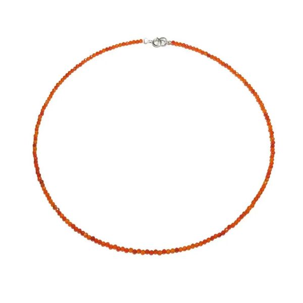 Colares Lii Ji Único Gargantilha Colar Real Carnelian Minúsculas Contas Colar Sterling Sier Jóias Presente para Mulheres / Homens Dropshipping