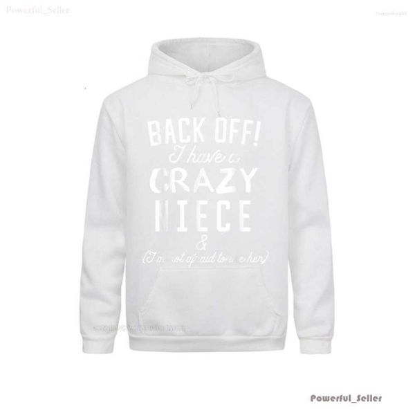 Herren-Kapuzenpullover, Sweatshirts, Herren-Kapuzenpullover, lange Ärmel, Damen-Sweatshirts, lustiger Tante-Onkel-Kapuzenpullover, übergroßer Kapuzenpullover „Back Off I Have A Crazy Nichte“, bequeme Kapuzen 4003