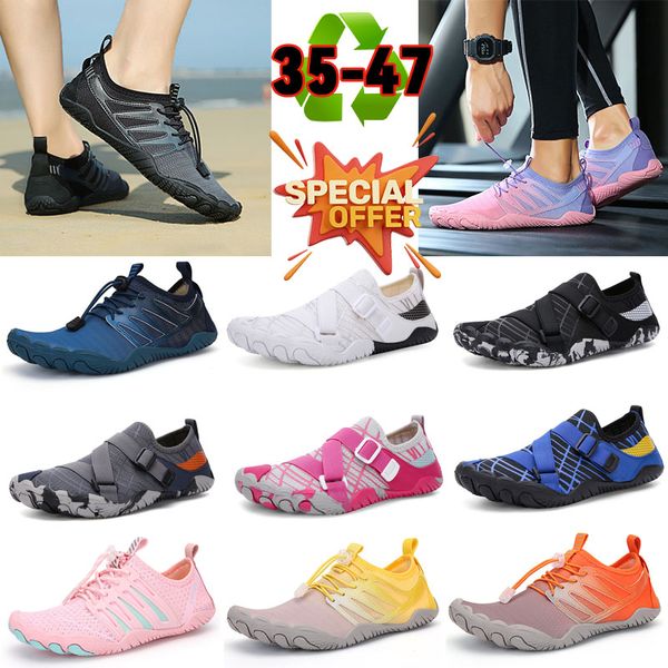 Sıradan Ayakkabı Anti-Slip Aqua Ayakkabıları Kadın Erkekler Hızlı Try Surflar Nefes Nefes Örgü Su Plajı Divings Socks Slip-Sheakers Yüzme Suyu Plajı