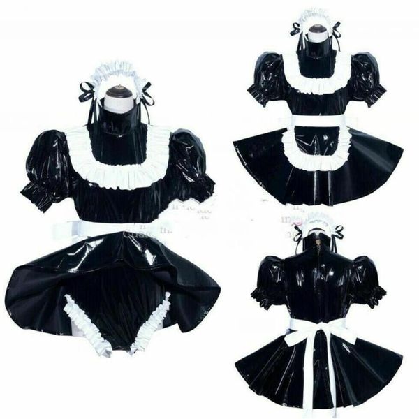 Sissy Maid PVC-Kleid Strampler Sissy Boy CD TV Maßgeschneidertes Cosplay-Kostüm186u