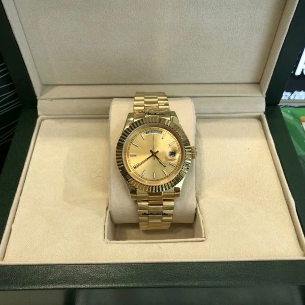 С оригинальной коробкой, высококачественные роскошные часы, 41 мм, 18-каратное желтое золото, автоматический мужской браслет GD, мужские часы 35