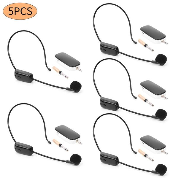 Microfones 15pcs microfone sem fio UHF fone de ouvido microfone sem fio para amplificador de voz alto-falantes de palco 30m alcance receptor transmissor de microfone