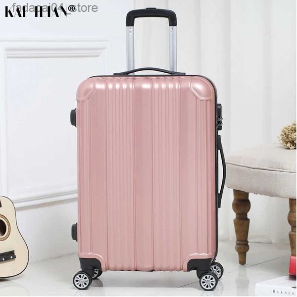 Malas Nova mala quente carry-ons Mulheres viajam Spinner rolando bagagem sobre rodas 20/22/24 polegadas Cabin trolley box moda bagagem masculina Q240115