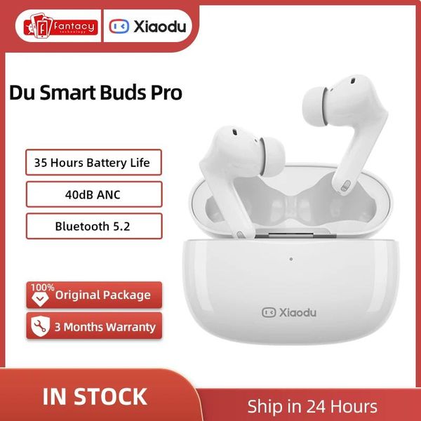 Kopfhörer Xiaodu Du Smart Buds Pro TWS Drahtlose Ohrhörer Bluetooth-Kopfhörer 40 dB aktive Geräuschunterdrückung HIFI 3 Mikrofone 35 Stunden Spielzeit Baidu