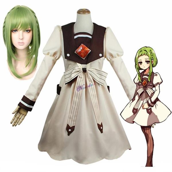 Trajes de anime toalete jibaku shounen hanako kun sakura nanamine cosplay traje peruca vestido feminino para o dia das bruxas party242e