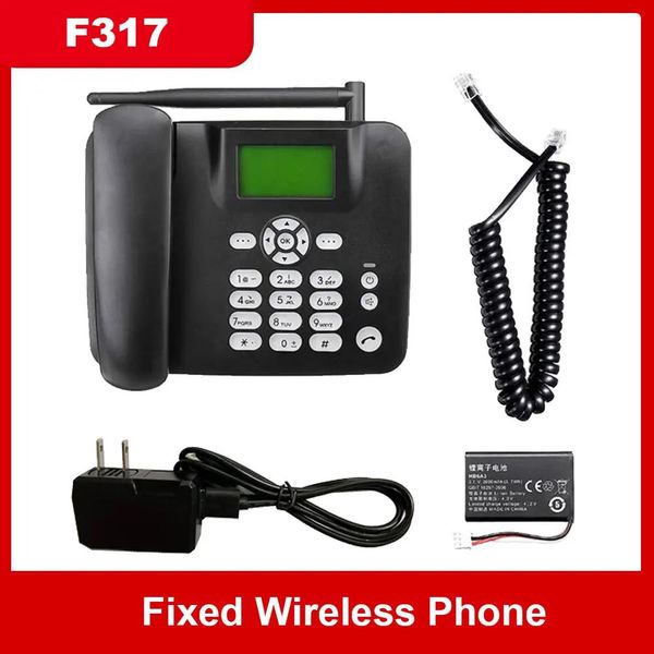 Acessórios Telefone fixo sem fio 2G Suporte para telefone de mesa GSM 850/900/1800 / 1900MHZ Cartão SIM Telefone sem fio com antena Rádio Alarme Cloc