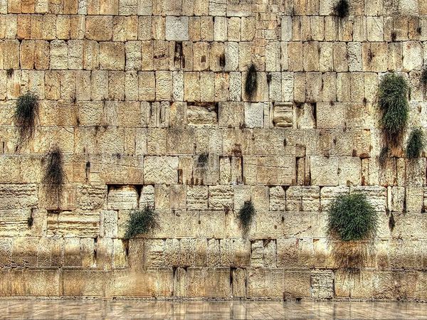 Wandteppiche schmücken Räume in der Stadt Jerusalem an der Klagemauer 240115