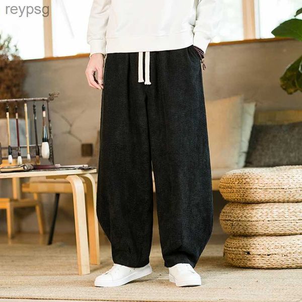 Herrenhosen Harajuku Herren-Haremshose aus geripptem Samt, Jogginghose mit weitem Bein, atmungsaktive Straßenkleidung, Übergröße, ADT, traditionell, Fjlarge, Herbst, lässig, YQ240115