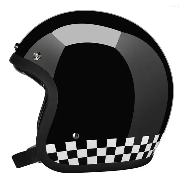 Caschi da moto Bright Black Square Open Face Retro Resistente all'usura Traspirante Protezione della testa Anti-caduta Attrezzatura da motocross