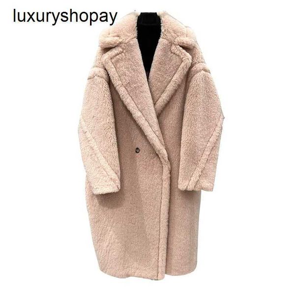 Топ Maxmaras Teddy Bear Coat Женские кашемировые пальто Maxs Новая цветовая гамма Правильная версия пальто Teddy Bear Теплая зима Длинные Tedy Alpaca Fur m Home