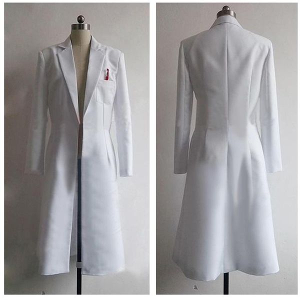 Steins Gate Okabe Rintarou Costumi Cosplay Cappotto lungo Giacca bianca costume2374