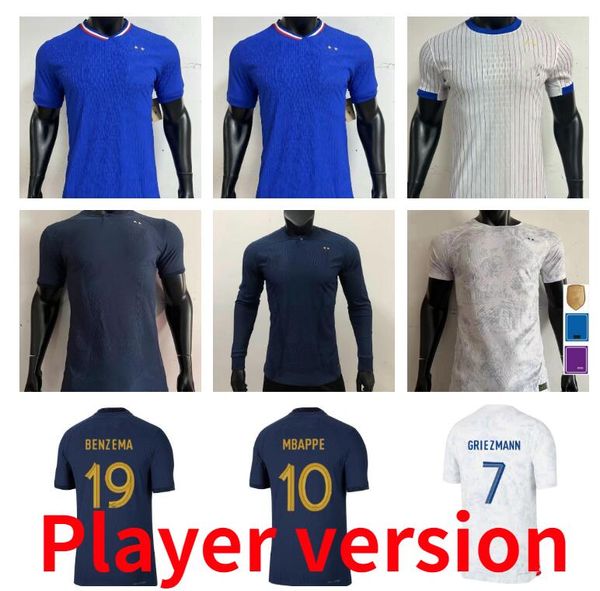 22 23 24 25 Benzema Mbappe Griezmann Futbol Formaları Fransız Kante 2024 2025 Pogba Kupası Zidane Giroud Matuidi Kimpembe Maillot de Futbol Gömlek Oyuncu Versiyonu