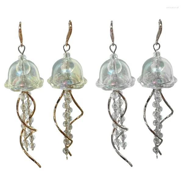 Brincos pendurados Y1UB elegantes medusas borlas gota joias de festa moda argola