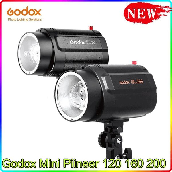 Aksesuarlar Godox Mini Piineer 200W 160W 120W Monolight Photography Fotoğraf Stüdyosu Strobe Flash Light Head (Mini Studio Flash) YENİ