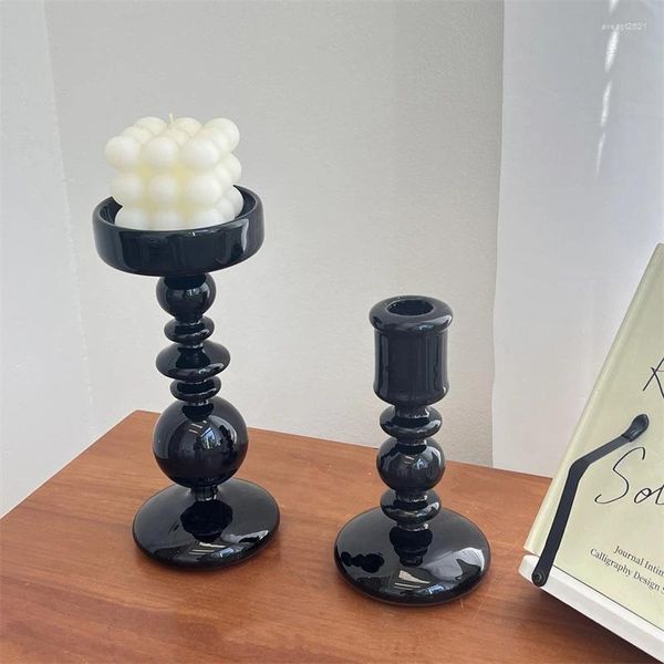 Kerzenhalter aus Glas, luxuriös, minimalistisch, modern, Säule, Wohnzimmertisch, einzigartige, glamouröse Dekoration, Mariage-Möbel