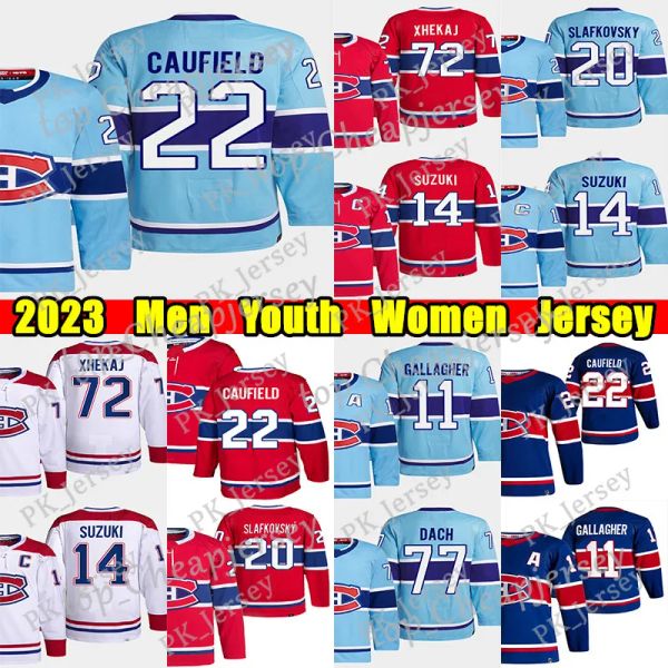 # 22 Cole Caufield Maglia da hockey retrò inversa # 20 Jur Slafkovsky # 14 Nick Suzuki Kirby Dach Brendan Gallagher Sean Monahan Carey Price Arb