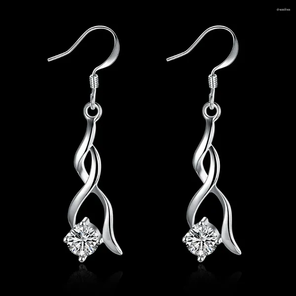 Dangle Küpeler Yüksek Kaliteli Markalar 925 STERLING Gümüş Kristal Kadın Güzel Moda Partisi Takı Noel Hediyeleri