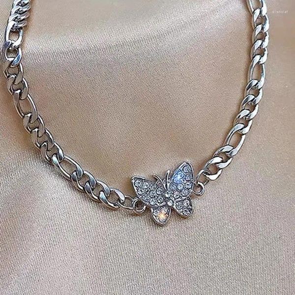 Colares de pingente geométrico prata cor corrente borboleta colar para mulheres charme gargantilha boho praia jóias presente