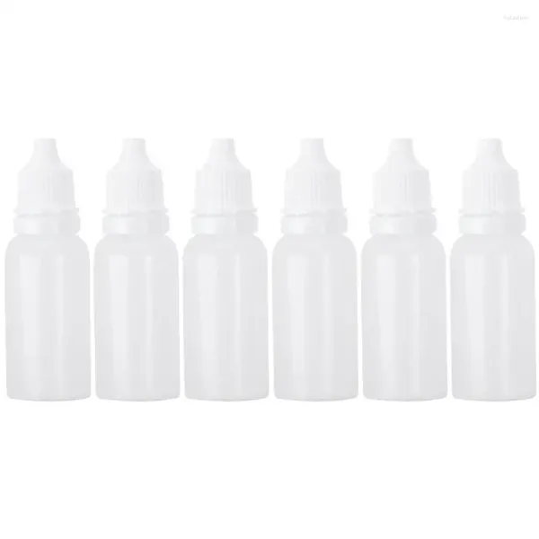 Garrafas de armazenamento 50pcs pequeno 15ml conta-gotas espremível plástico branco líquido colírio bpa livre espremer líquidos